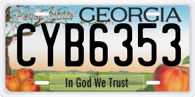 GA license plate CYB6353