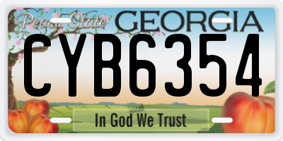 GA license plate CYB6354