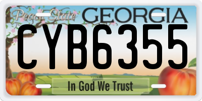 GA license plate CYB6355