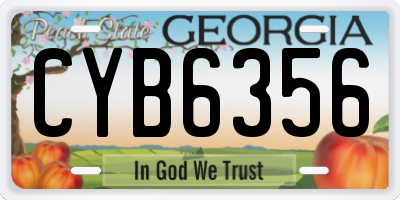 GA license plate CYB6356