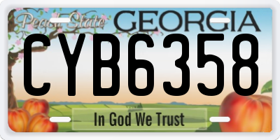 GA license plate CYB6358