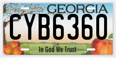 GA license plate CYB6360