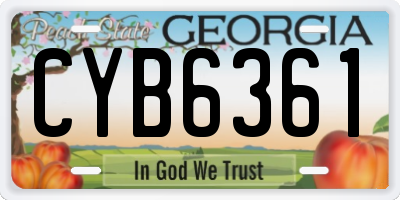 GA license plate CYB6361