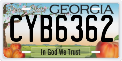 GA license plate CYB6362