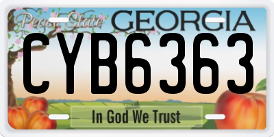 GA license plate CYB6363