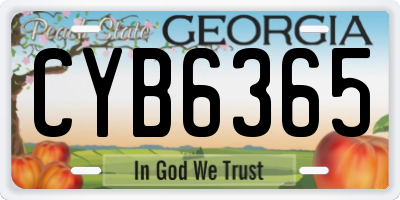 GA license plate CYB6365