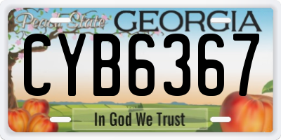 GA license plate CYB6367