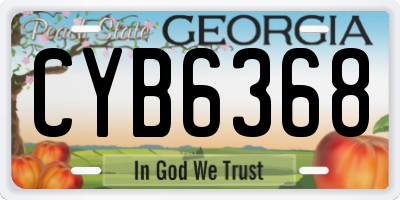 GA license plate CYB6368