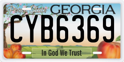 GA license plate CYB6369