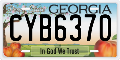 GA license plate CYB6370
