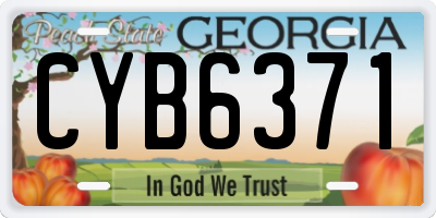 GA license plate CYB6371