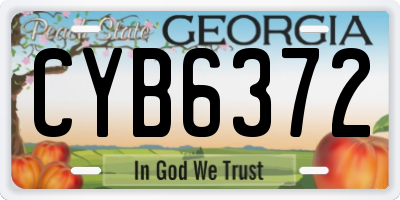 GA license plate CYB6372