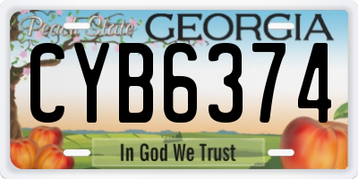 GA license plate CYB6374
