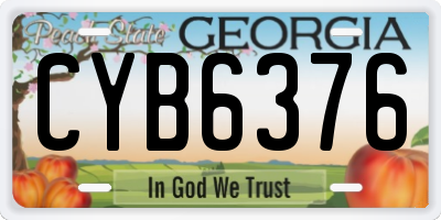 GA license plate CYB6376
