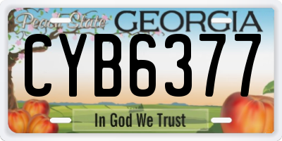GA license plate CYB6377