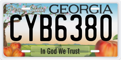 GA license plate CYB6380