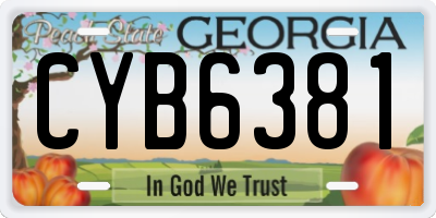 GA license plate CYB6381
