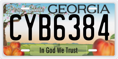 GA license plate CYB6384