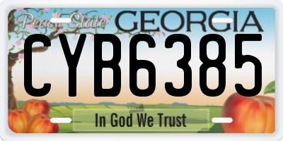 GA license plate CYB6385