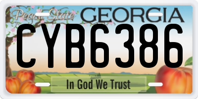 GA license plate CYB6386