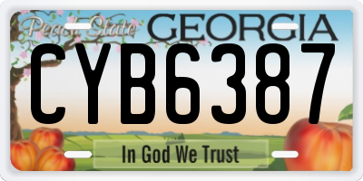 GA license plate CYB6387