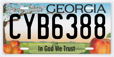GA license plate CYB6388