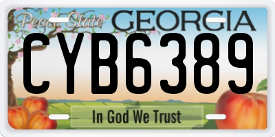 GA license plate CYB6389
