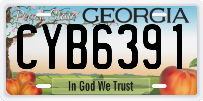 GA license plate CYB6391