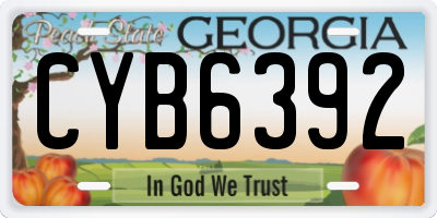GA license plate CYB6392