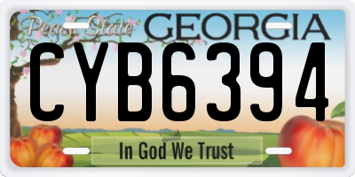 GA license plate CYB6394