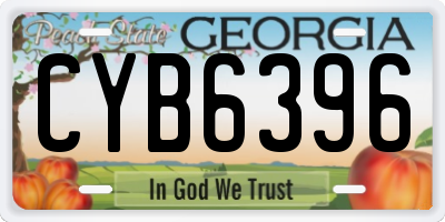 GA license plate CYB6396