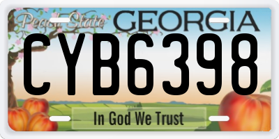 GA license plate CYB6398