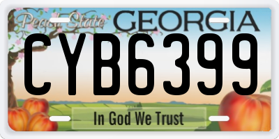 GA license plate CYB6399