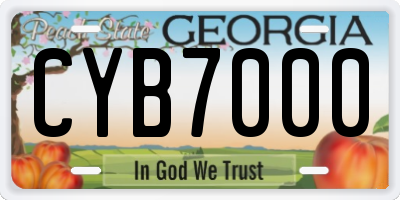 GA license plate CYB7000