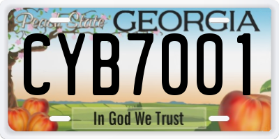 GA license plate CYB7001