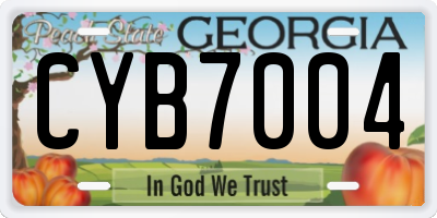 GA license plate CYB7004
