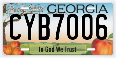 GA license plate CYB7006