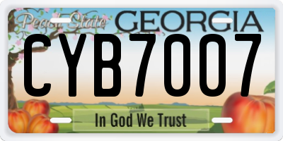 GA license plate CYB7007