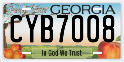 GA license plate CYB7008