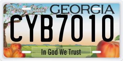 GA license plate CYB7010