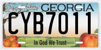 GA license plate CYB7011
