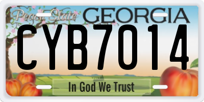 GA license plate CYB7014