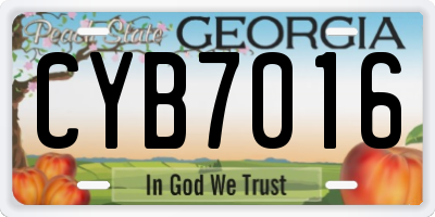 GA license plate CYB7016