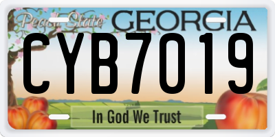 GA license plate CYB7019