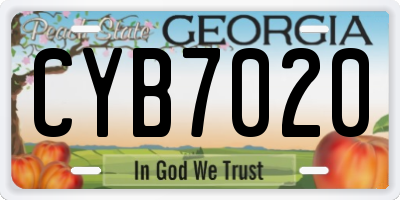 GA license plate CYB7020