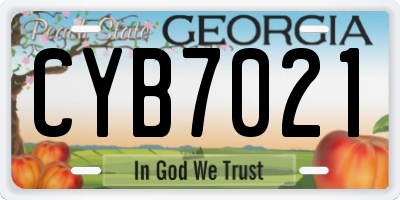 GA license plate CYB7021