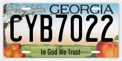 GA license plate CYB7022