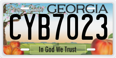 GA license plate CYB7023