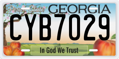 GA license plate CYB7029