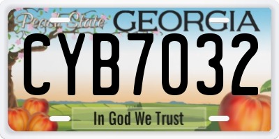 GA license plate CYB7032